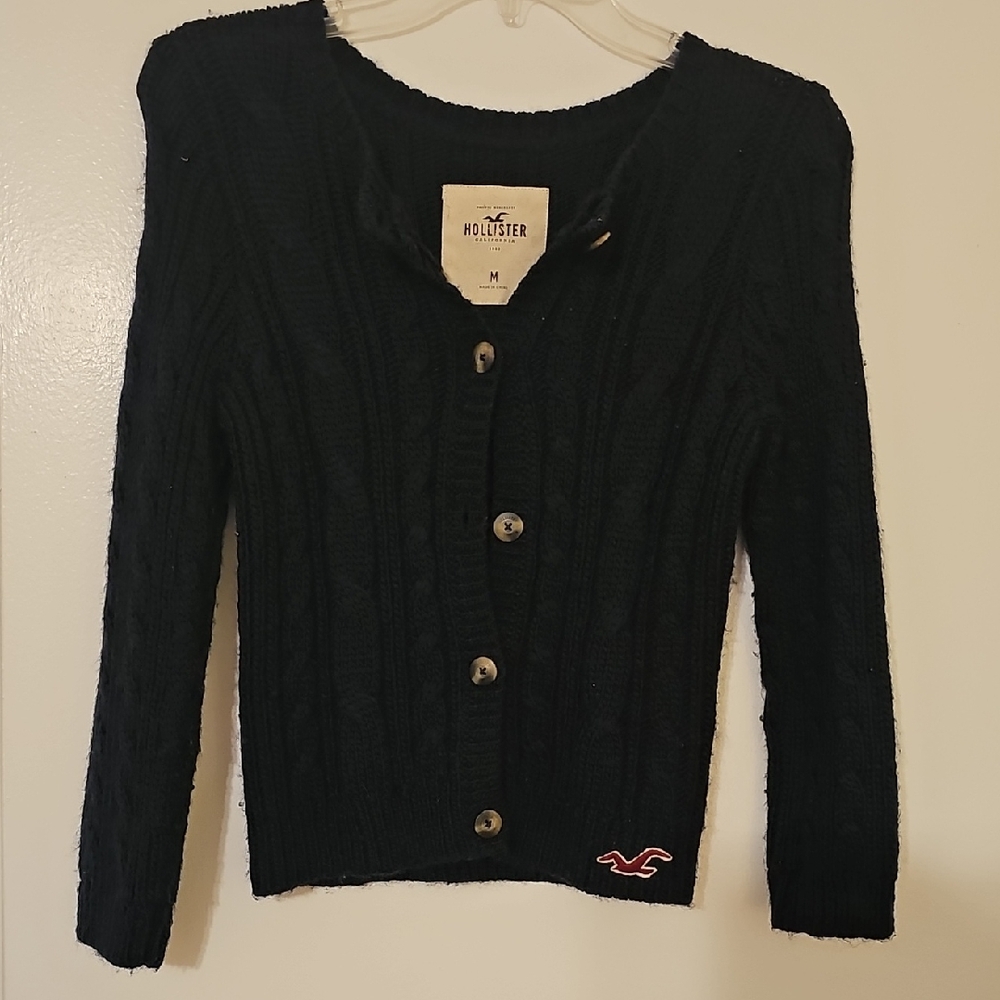 Hollister Women's Navy Cable Knit Sweater